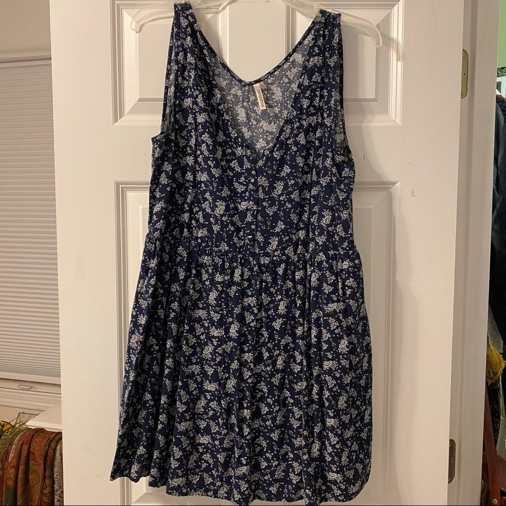 Boutique floral blue babydoll dress